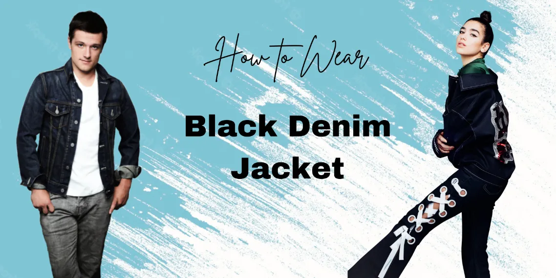 Men's Black Leather Biker Jacket, Blue Denim Shirt, Black Chinos