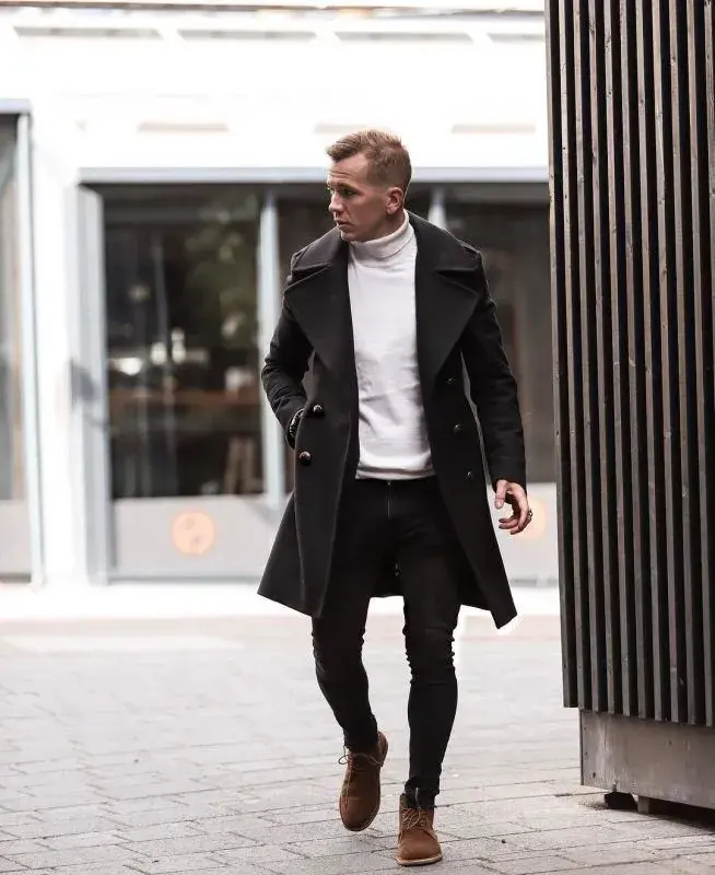 Trench-Coat-with-Highneck-Jeans-And-Shoes