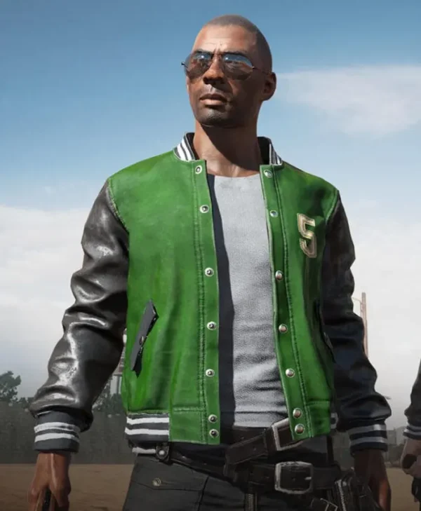5M Pubg Green Varsity Jacket
