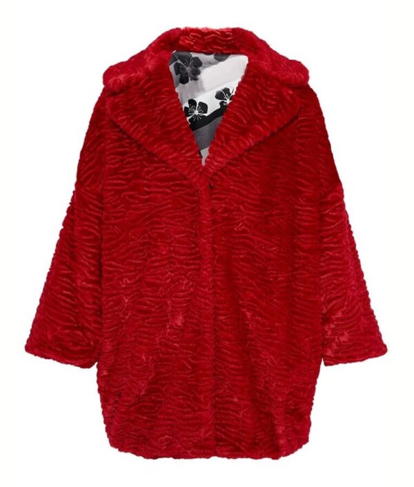 Lucy Hale Fur Red Coat
