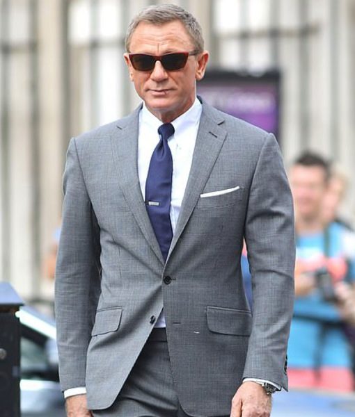 No Time To Die James Bond Grey Glen Check Suit | Black Leather