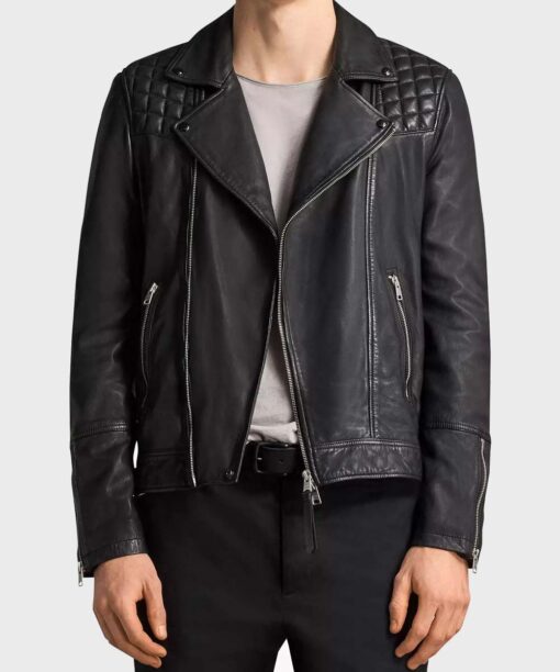  Devon Leather Biker Jacket Offwhite