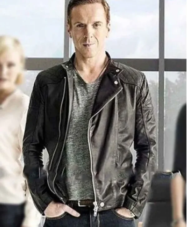 Buy Billions Bobby Axelrod Black Leather Quilted Jacket