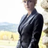 Yellowstone-Beth-Dutton-Grey-Suiting-Fabric-Blazer1 For Sale