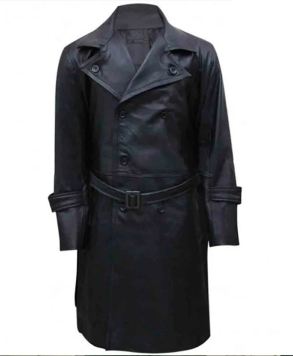 Ladislav Beran Hellboy Black Long Leather Coat For Sale