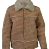 Yellowstone Season 4 Walker Shearling Fur Suede Leather Jacket