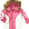 8 Ball Parka Women's Hooded Pink Leather Jacket For Sale