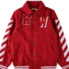Justin Drew Bieber Letterman W Fleece Red Jacket