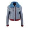 Love-Life-Sara-Yang-Sherpa-Fur-Collar-Blue-Leather-Jacket-front-2024