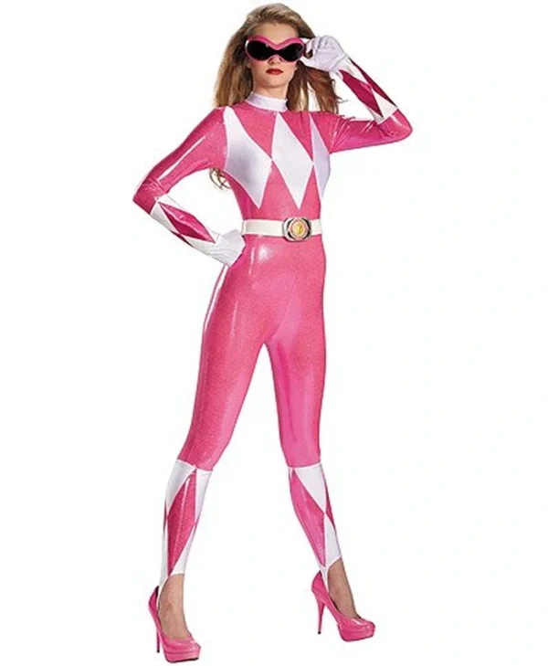 Mighty Morphin Power Ranger Polyester Pink Costume For Sale