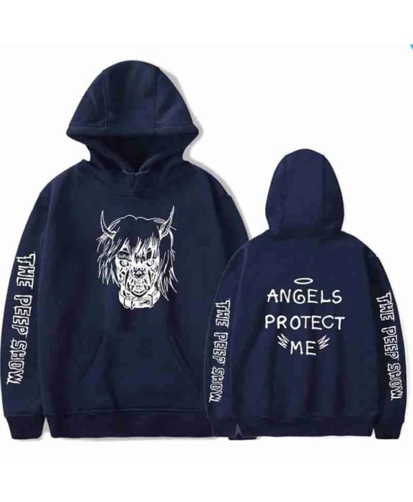 Lil Peep Angel Protect Me Blue Pullover Hoodie