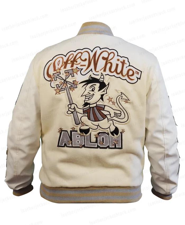 Off White Ac Milan Grey Varsity Jacket