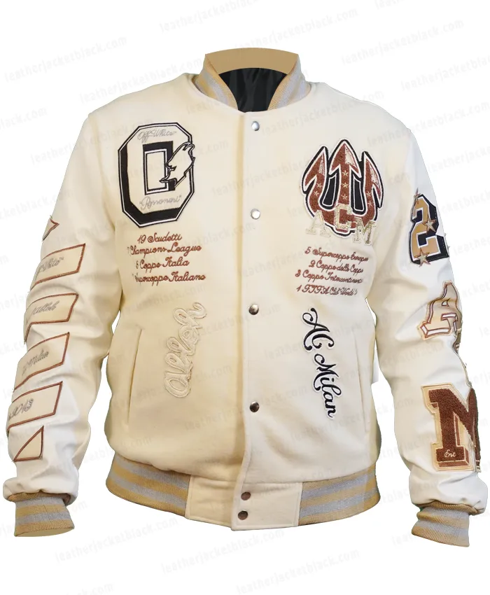Off-White Men's Varsity World Leather Jacket