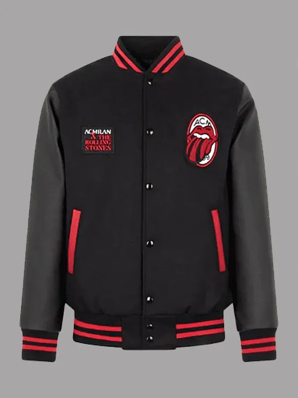 AC Milan Jacket | Football Club Off White Grey Varsity Jacket
