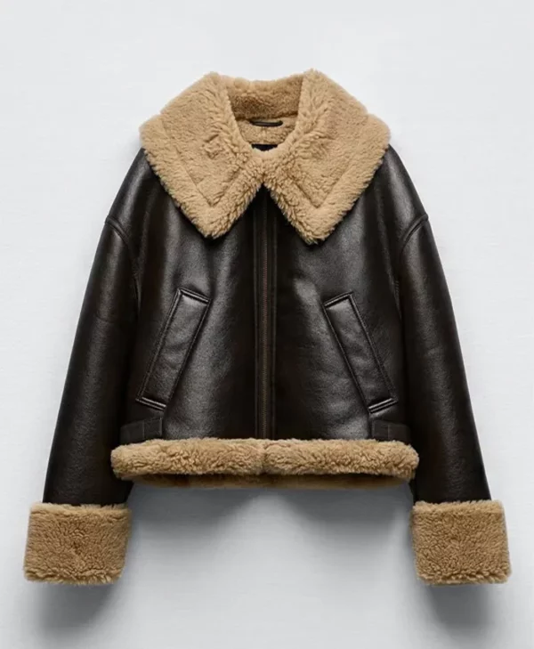 Zara Aviator Brown Jacket