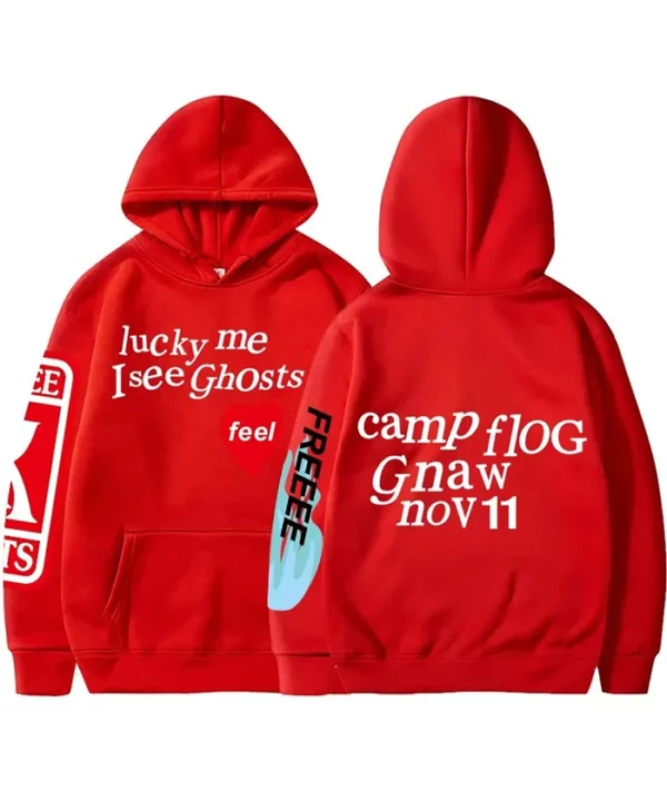 Lucky Me I See Ghosts Feel Red Hoodie