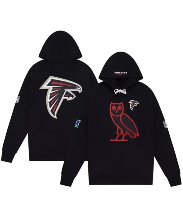 OVO X Nfl Atlanta Falcons Owl Black Pullover Hoodie