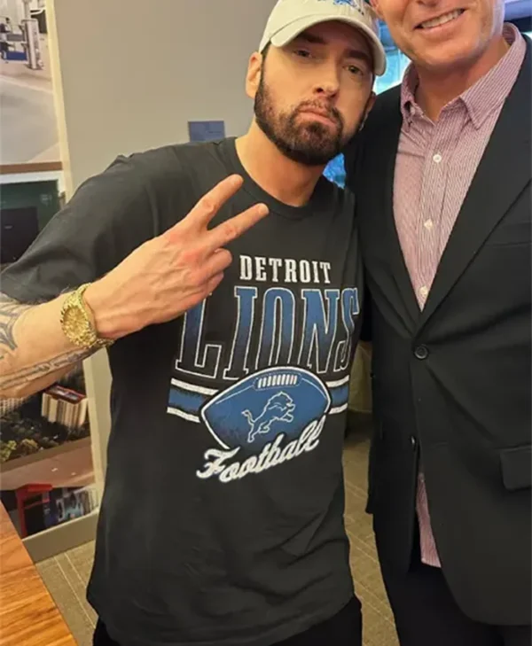 Eminem 47 Detroit Lions Black T-Shirt