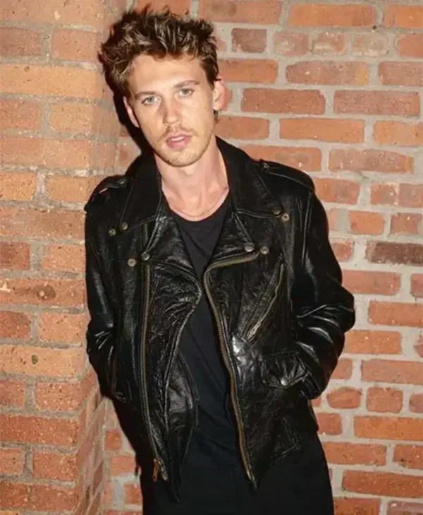 Masters of the Air 2024 Austin Butler Biker Leather Jacket