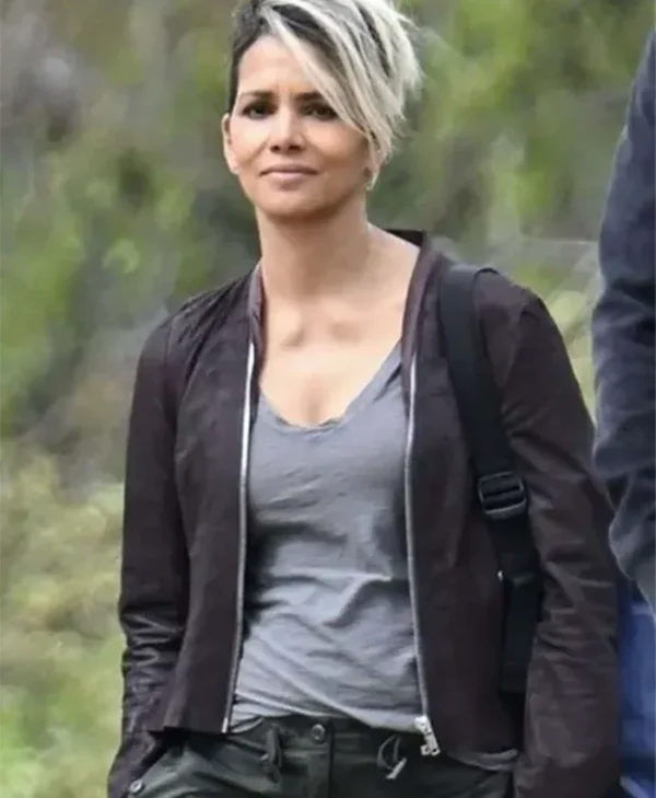 The Union 2024 Halle Berry Leather Brown Jacket