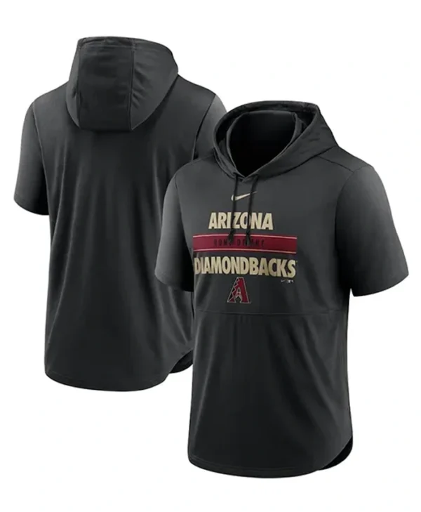 Arizona Diamondbacks Short Sleeves Black Hoodie