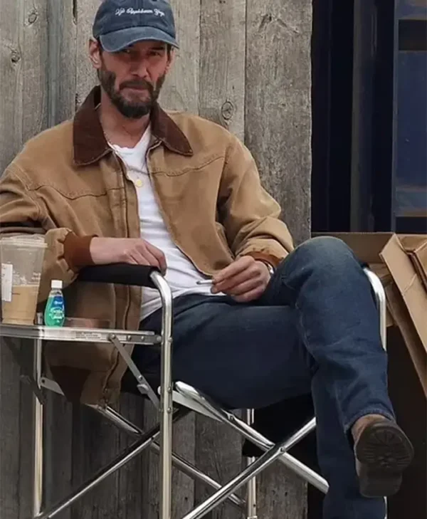 Keanu Reeves Rocks Work Brown Coat