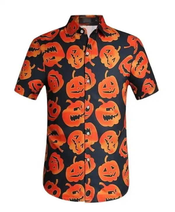 Halloween 2023 Orange Pumpkin Printed Shirt