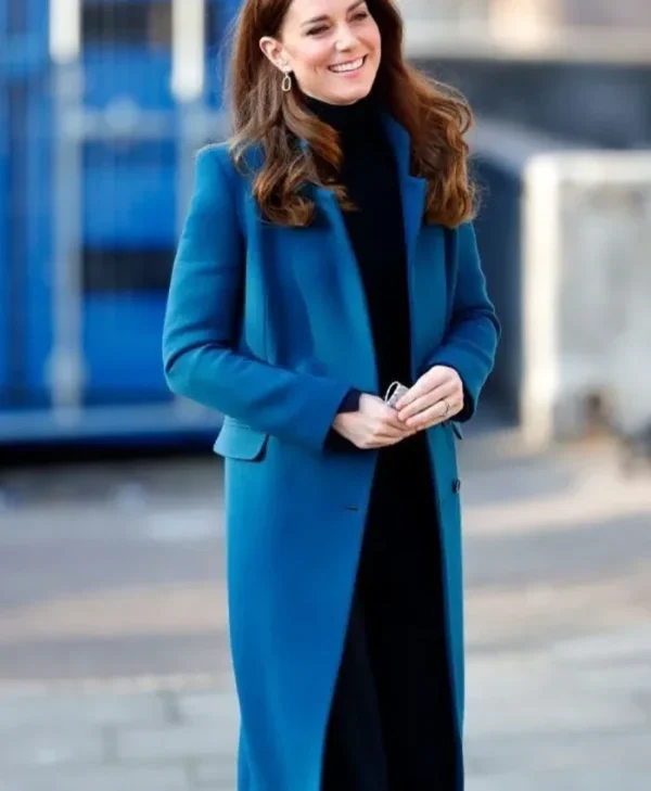 Kate Middleton Teal Blue Trench Coat