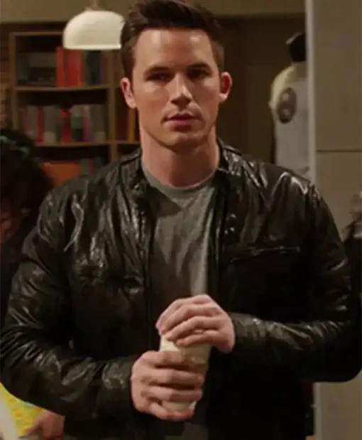 90210 S05 Liam Court Leather Black Jacket