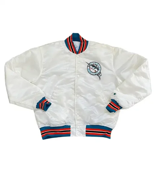 90’s Florida Marlins White Varsity Jacket