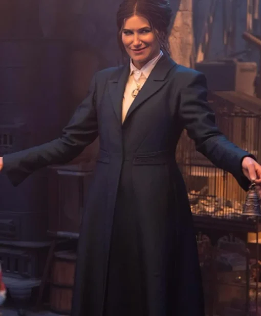 Agatha All Along Kathryn Hahn Blue Trench Coat