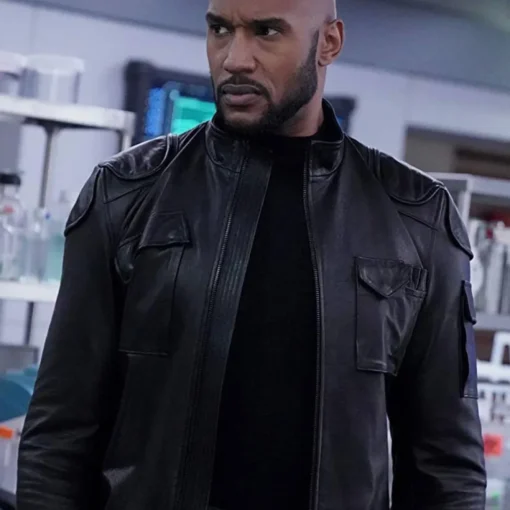 Agents of Shield Henry Simmons Black Quilted Cafe Racer Jacket