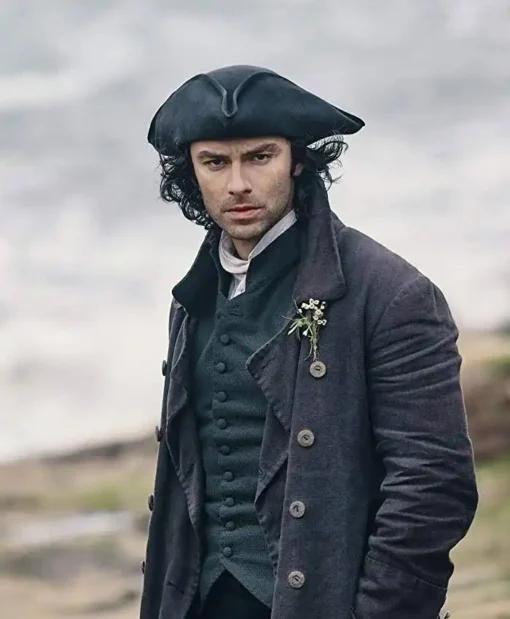 Aidan Turner TV Series Poldark Ross Poldark Trench Wool Coat