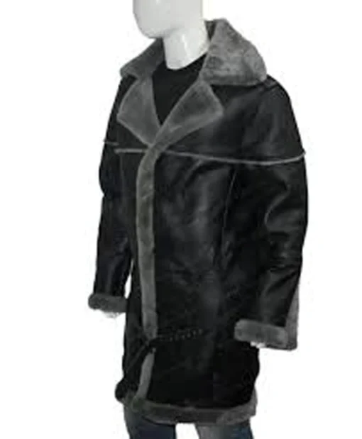 Albert Shearling Fur Collar Sheepskin Leather Coat