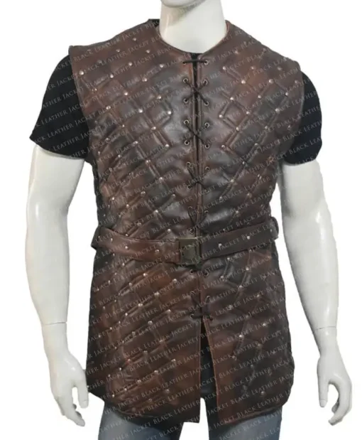 Alexander Ludwig Vikings TV Series Bjorn Ironside Brown Leather Vest