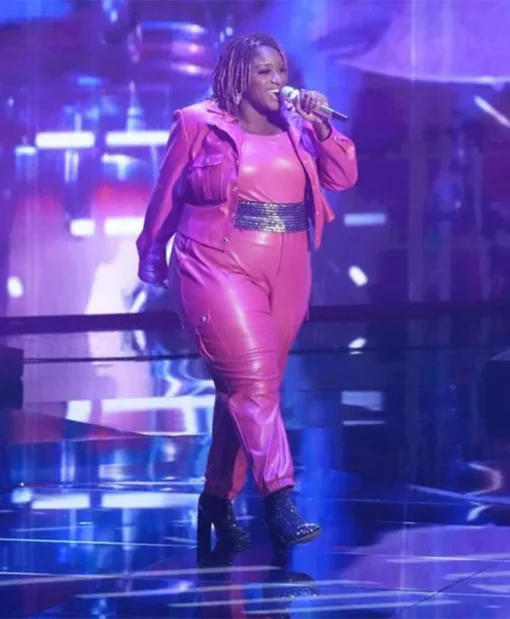 American Idol Lucy Love Pink Leather Jacket