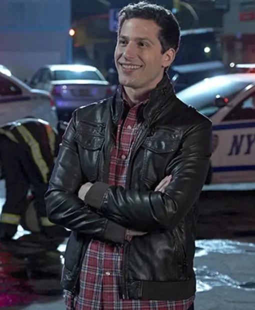 Andy Samberg Brooklyn Nine-Nine Leather Black Jacket