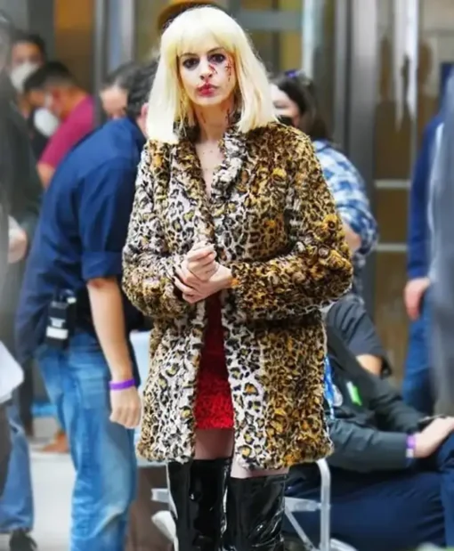 WeCrashed Anne Hathaway Cheetah Leopard Fur Coat