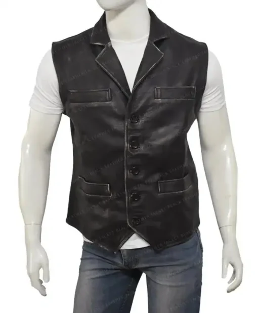 Anson Mount Hell On Wheels Cullen Bohannon Distressed Brown Leather Vest