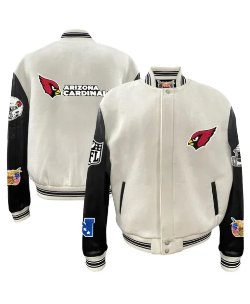 Arizona Cardinals Varsity Jacket Whiite