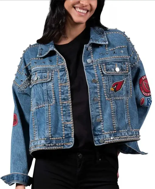 Arizona Cardinals Womens Blue Denim Jacket