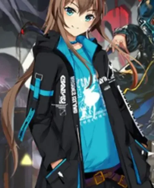 Arknights Amiya Black Hooded Cotton Video Game Jacket