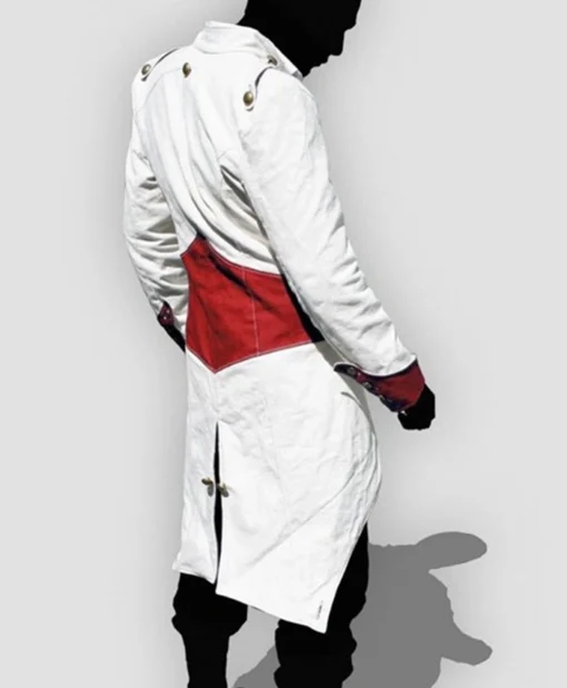 Assassins Creed Video Game Connor Kenway White and Red Long Hooded Coat