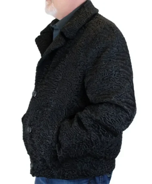 Astrakhan Persian Lamb Fur Black Winter Warm Jacket For Men’s