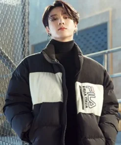 BTS Jung Kook Black Puffer Jacket