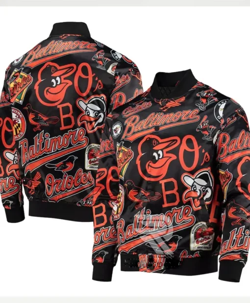 Baltimore Orioles Allover Printed Varsity Jacket