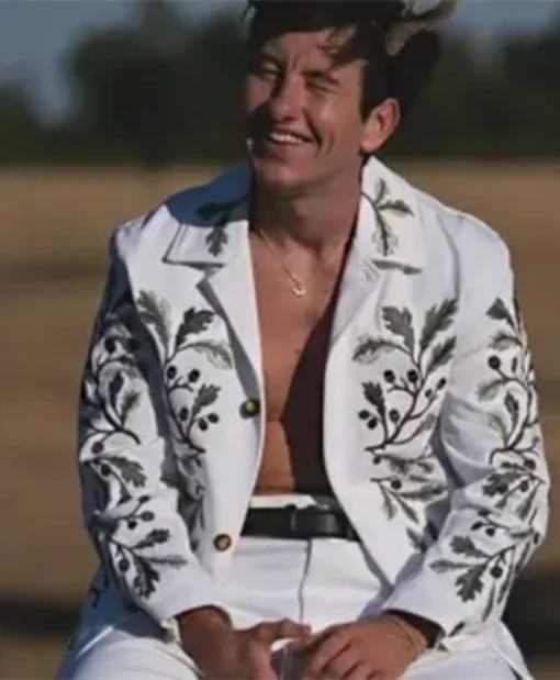 Barry Keoghan White Cotton Jacket