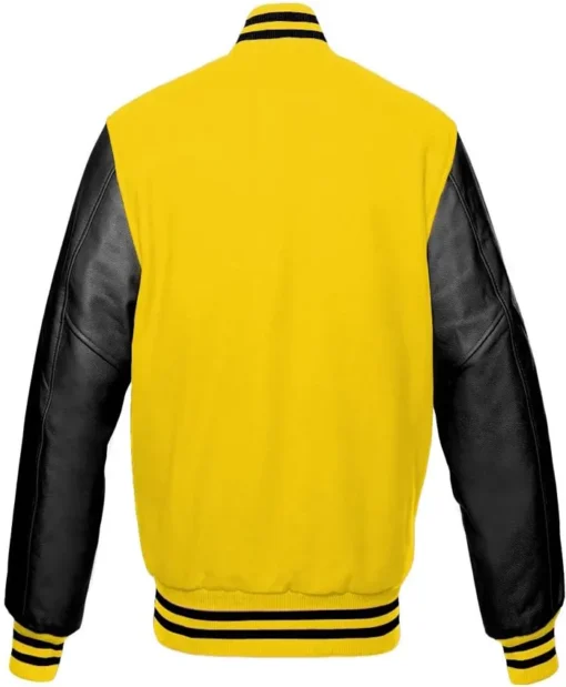 Baseball Black and Yellow Letterman Jacket