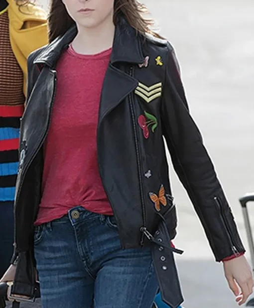 Beca Pitch Perfect 3 Black Patches Leather Jacket