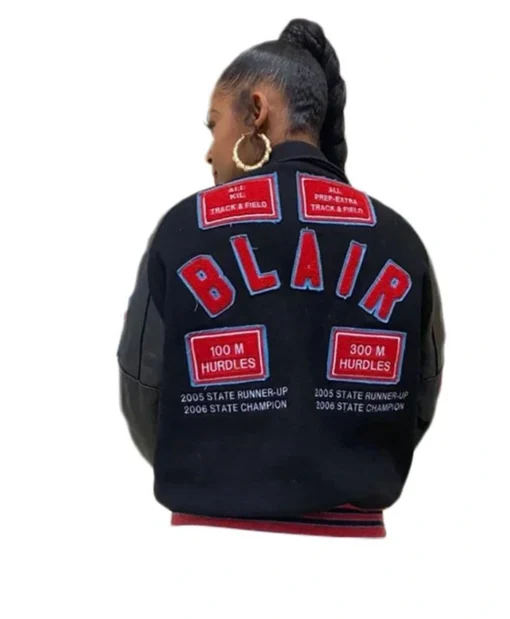 Bianca Nicole Blair WWE Varsity Black and Red Jacket For Sale